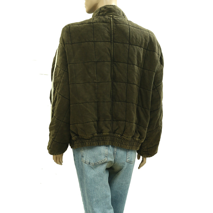 Free People Dolman Quilted Knit Jacket Top