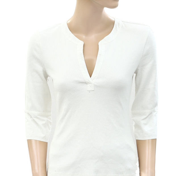 Maeve Anthropologie Cuffed Popover Shirt Blouse Top