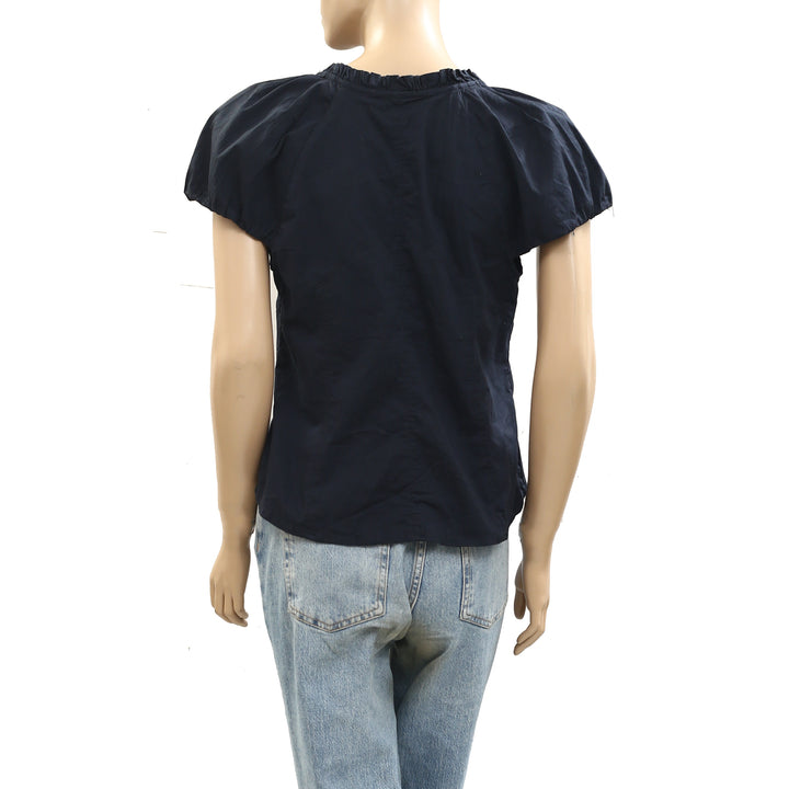 Free People Summer Short Sleeve Blouse Shirt Top