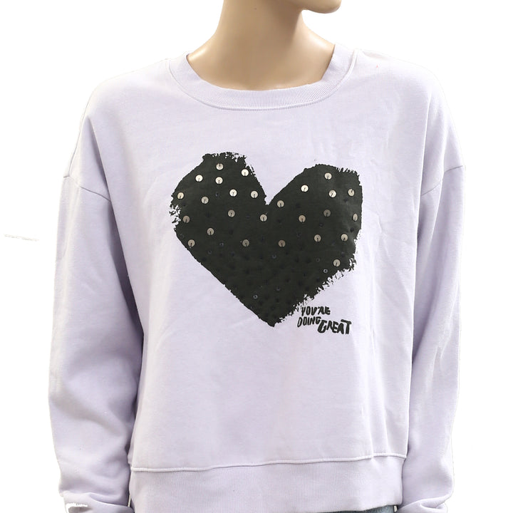By Anthropologie Maeve Chiara Perano Heart Sweatshirt Top (Copy)