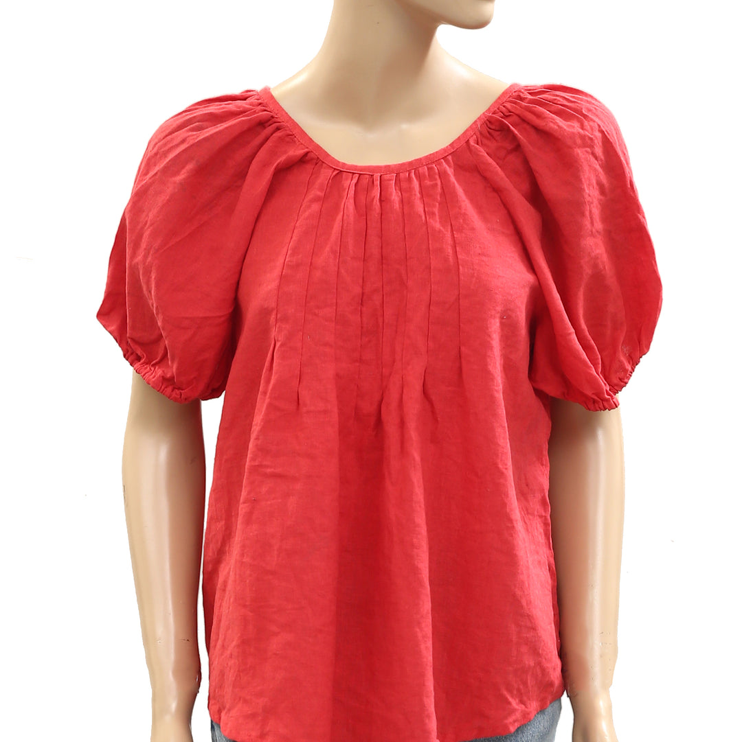 Free People Free-est Sunny Somewhere Cotton-Linen Blouse Top