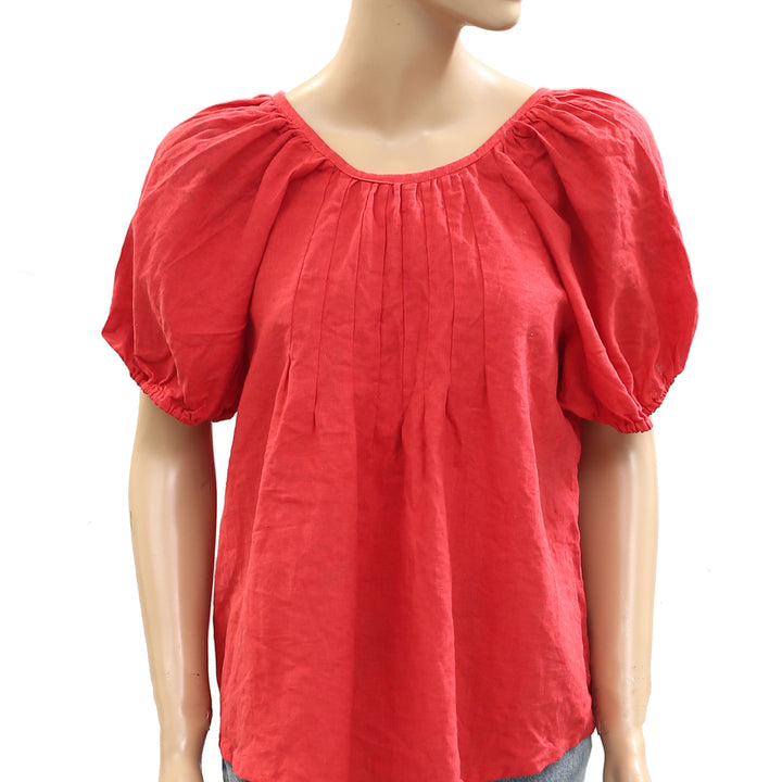 Free People Free-est Sunny Somewhere Cotton-Linen Blouse Top