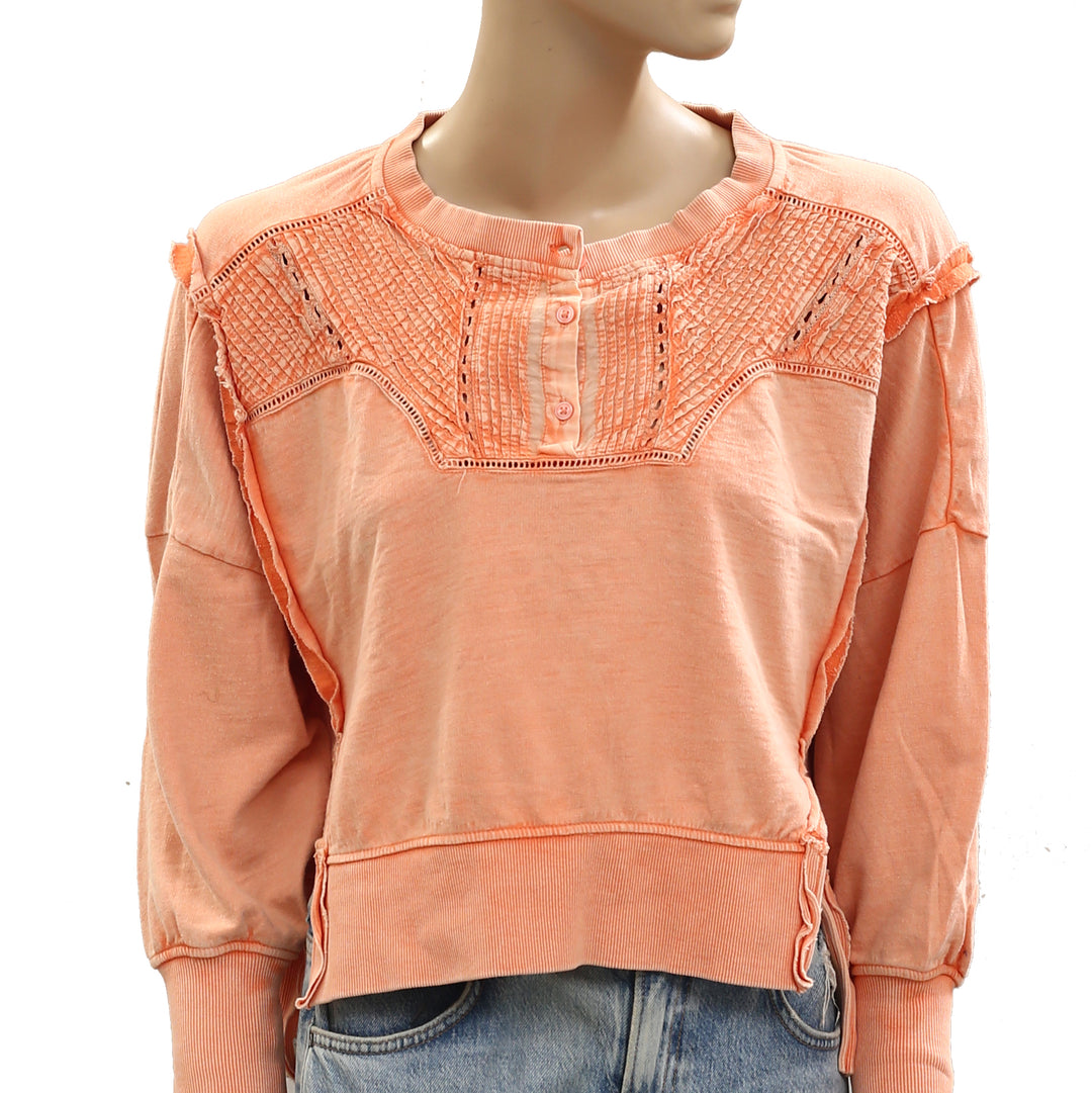 Anthropologie Pilcro Pintuck Sweatshirt Top