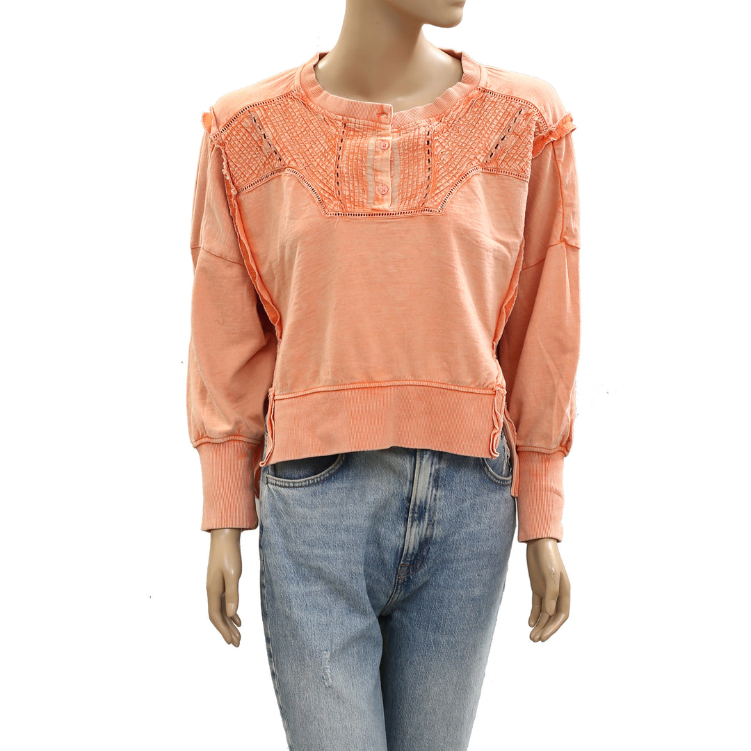 Anthropologie Pilcro Pintuck Sweatshirt Top