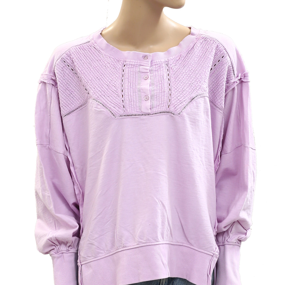 Anthropologie Pilcro Pintuck Sweatshirt Top