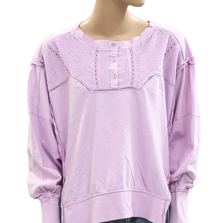 Anthropologie Pilcro Pintuck Sweatshirt Top