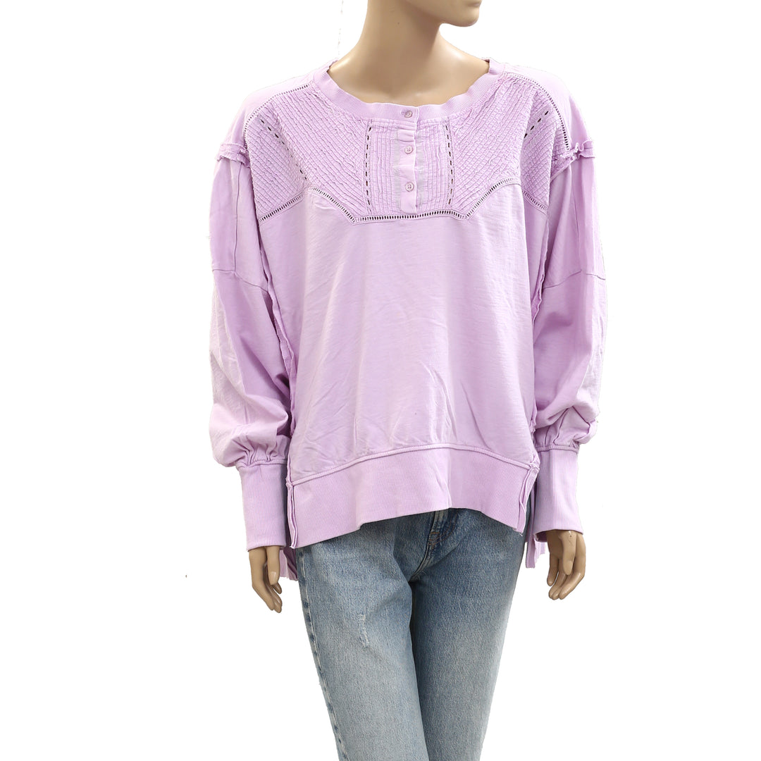 Anthropologie Pilcro Pintuck Sweatshirt Top