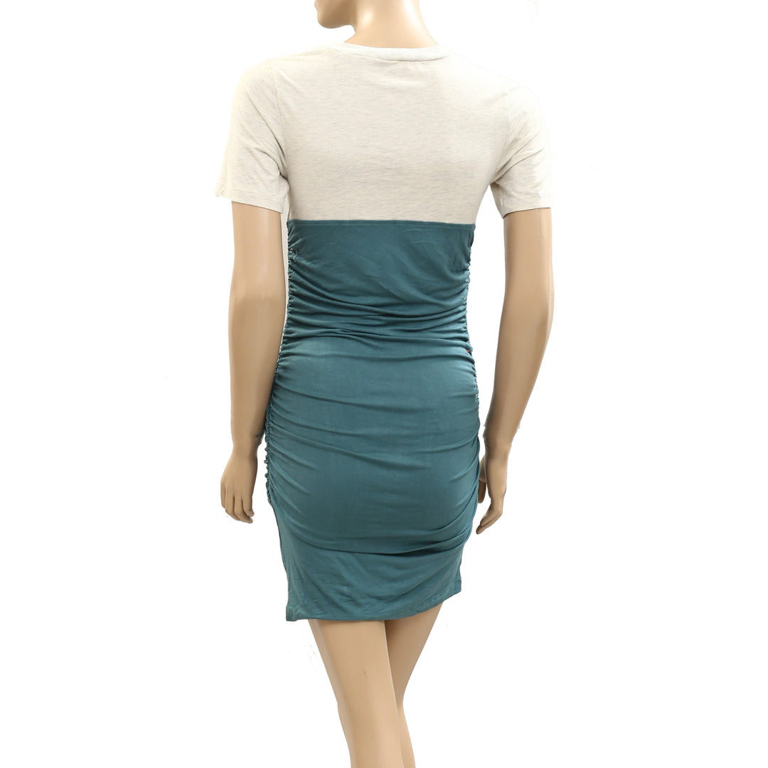 Anthropologie Daily Practice Colorblock Side-Ruched Mini Dress