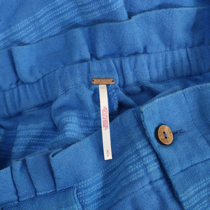 Free People Striped Textured Blue Utility Pants