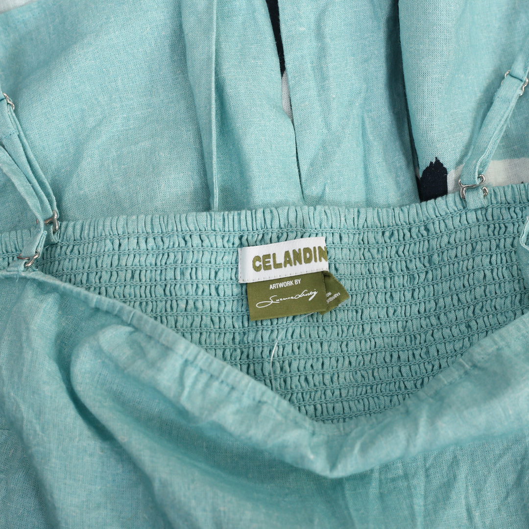 Anthropologie Suzanne Lustig x Celandine Linen Blend Strapless Top