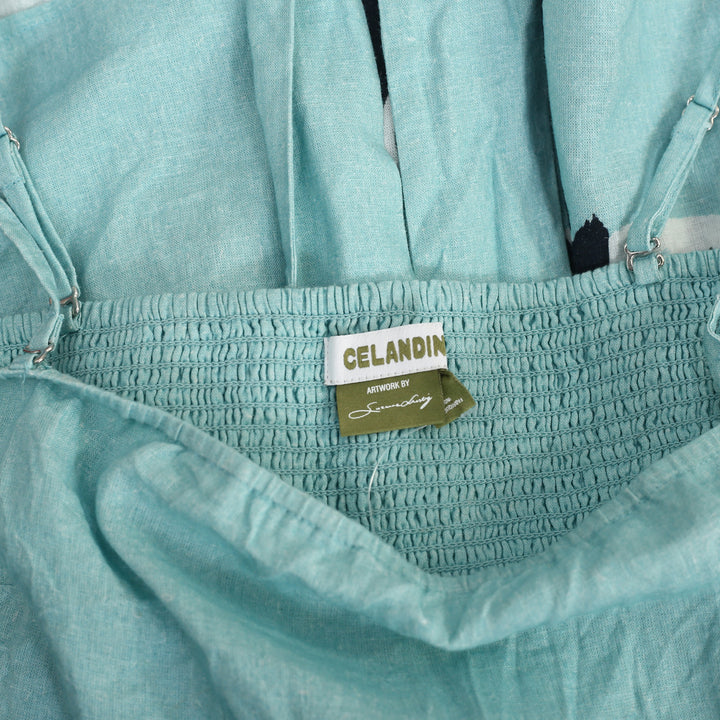 Anthropologie Suzanne Lustig x Celandine Linen Blend Strapless Top