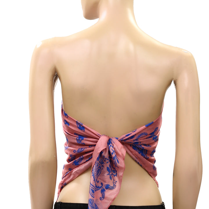 Free People So Silk Printed Bandana Scarf Tube Top Wrap Belt