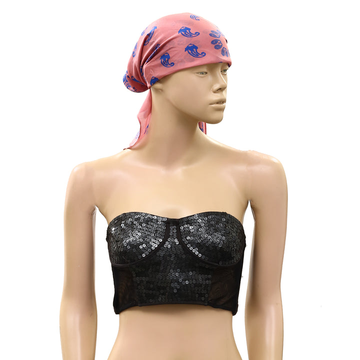 Free People So Silk Printed Bandana Scarf Tube Top Wrap Belt