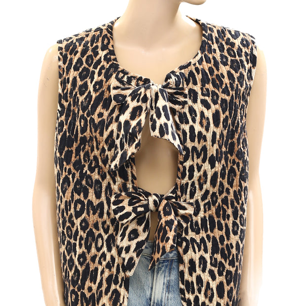 Damson Madder Tilly Leopard Vest Jacket Top