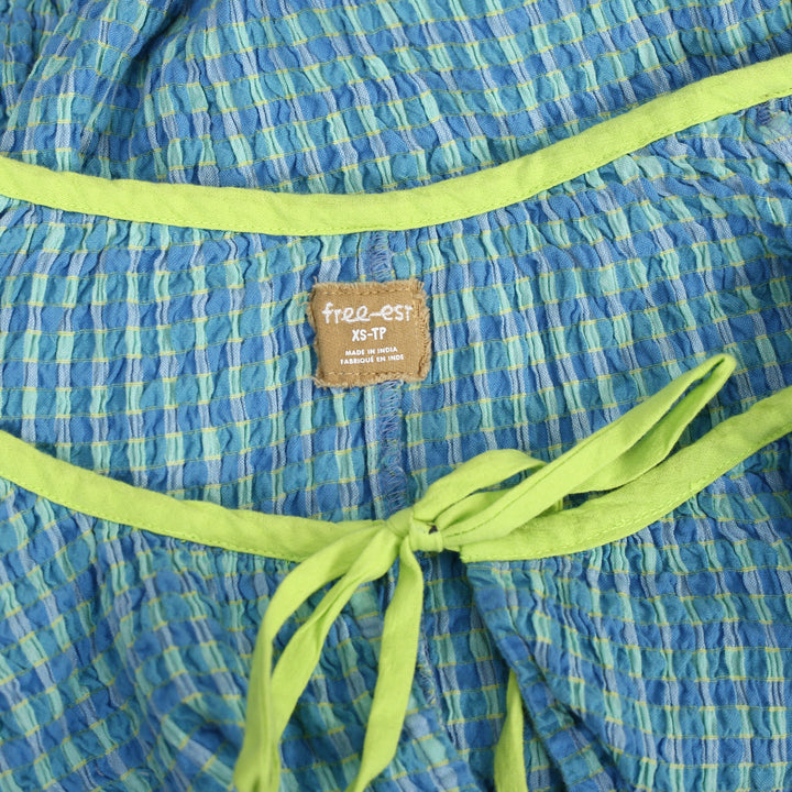 Free People Free-est Clara Plaid Blouse Top