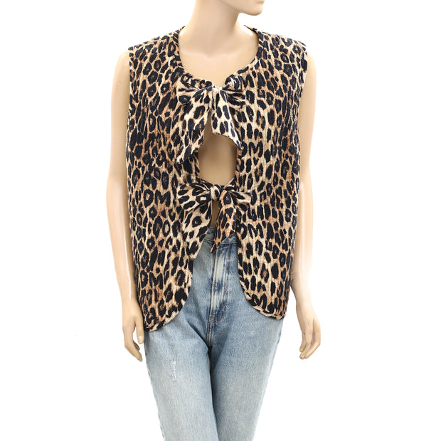 Damson Madder Tilly Leopard Vest Jacket Top