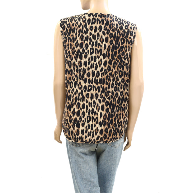 Damson Madder Tilly Leopard Vest Jacket Top