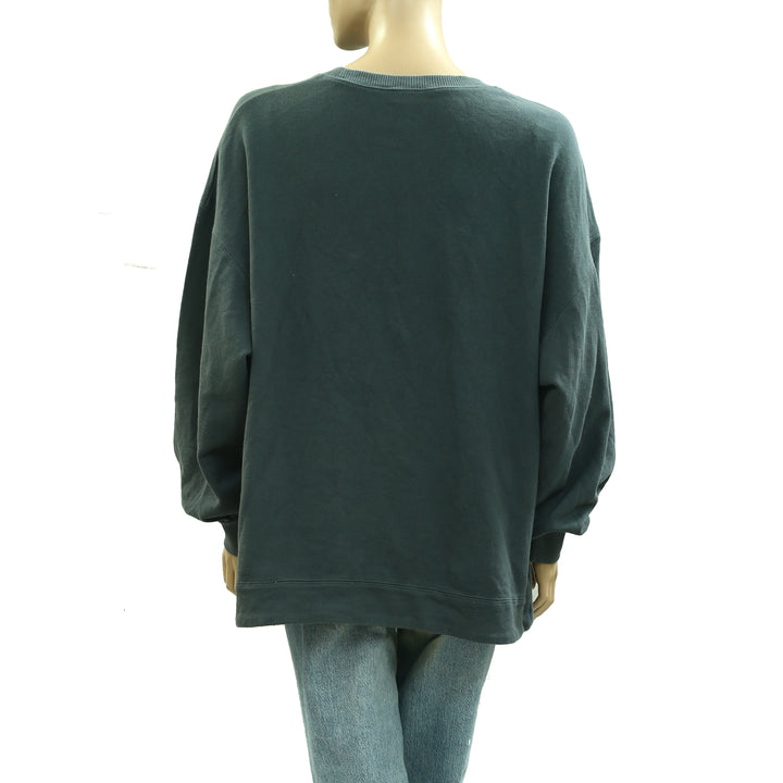 Free People FP Movement Graphic Rainbow Sweatshirt Pullover Top