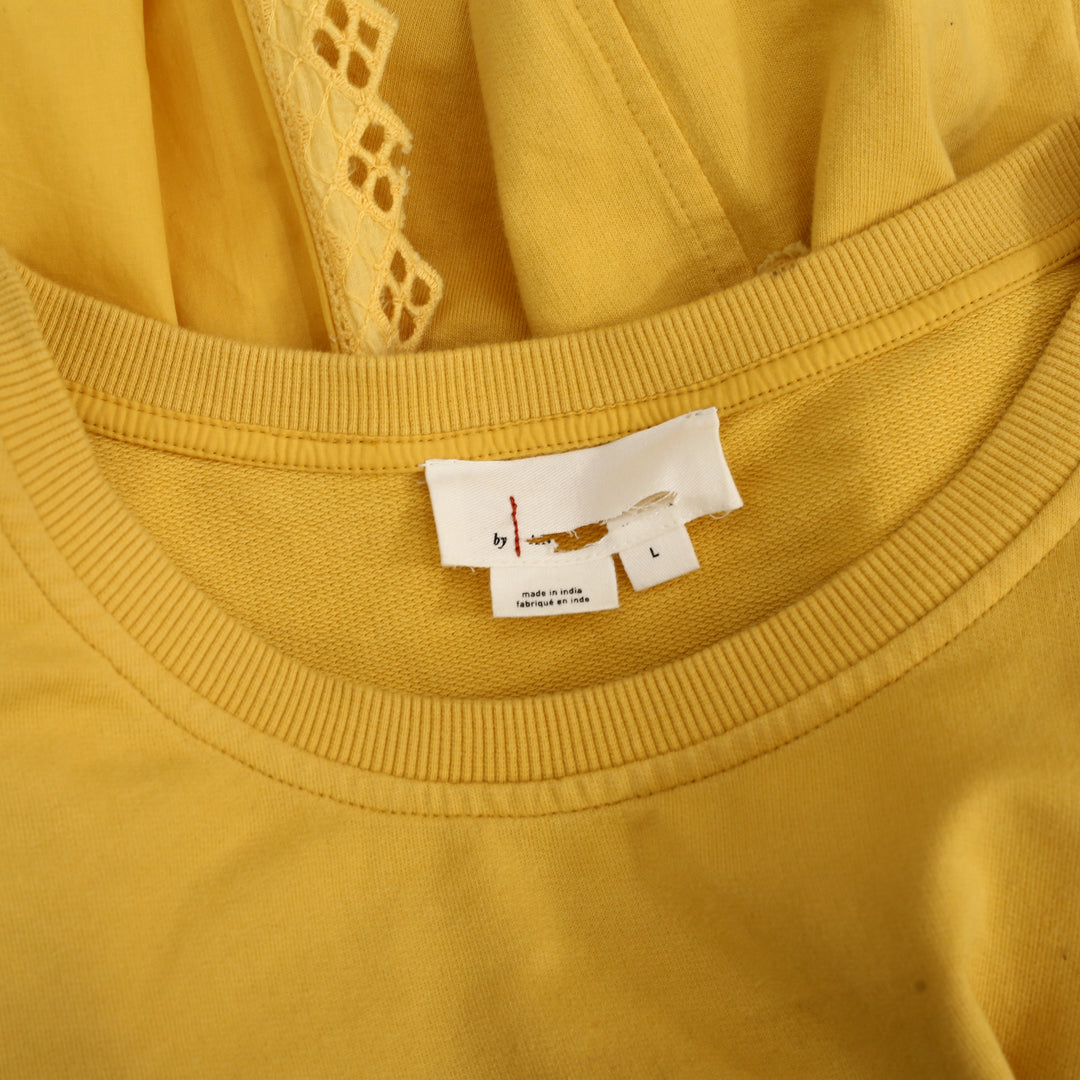 Anthropologie Eyelet Embroidered Sweatshirt Top