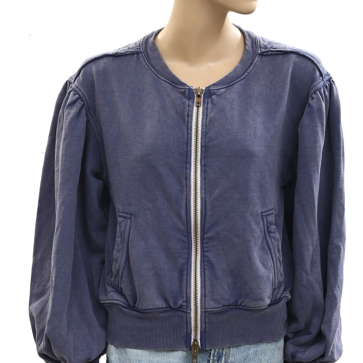 Free People Okayyy Sweatshirt Bomber Jacket Top