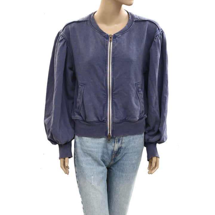 Free People Okayyy Sweatshirt Bomber Jacket Top