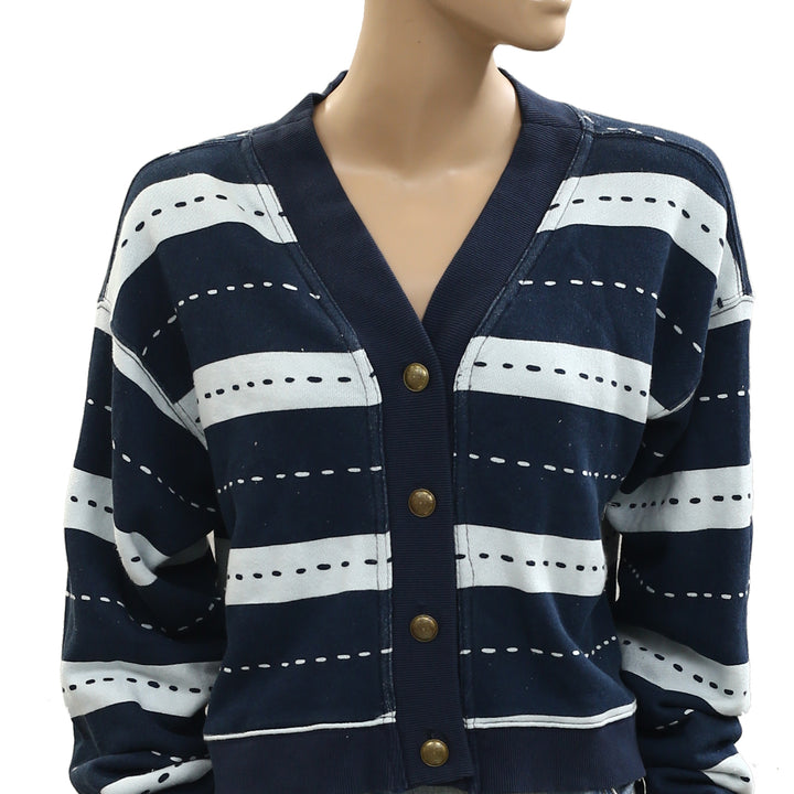 Free People Grace Printed Cardi Sweatshirt Top