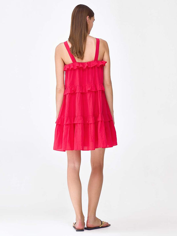 Cover Story Red Tiered Mini Slip Dress