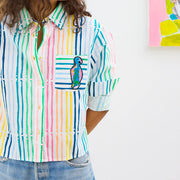 Kerri Rosenthal Joey Beach Stripes Shirt Blouse Top