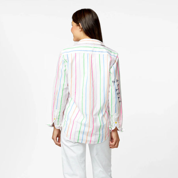 Kerri Rosenthal Mia Multi Striped Tunic Shirt Top
