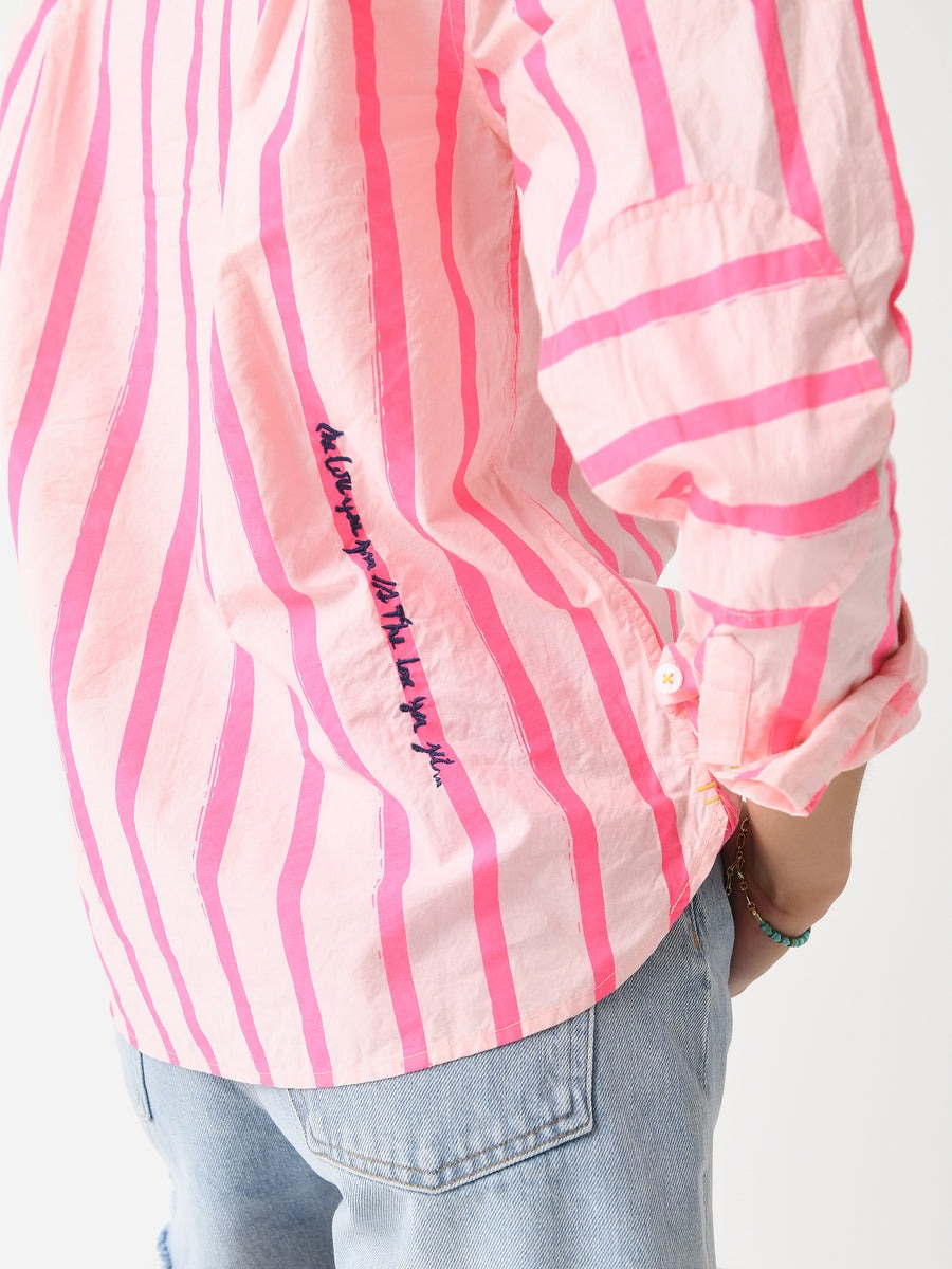 Kerri Rosenthal Pia Wide Striped Shirt Blouse Top