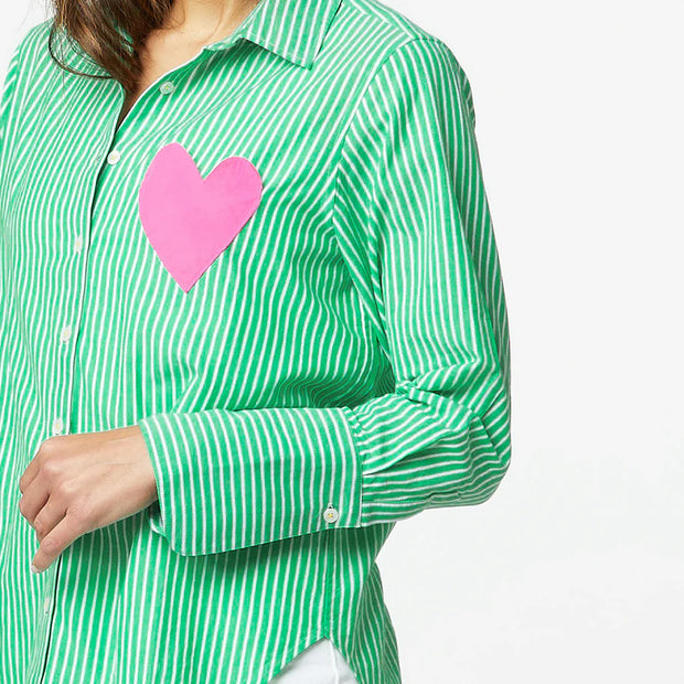 Kerri Rosenthal Mia Heart Patch Shirt Tunic Top