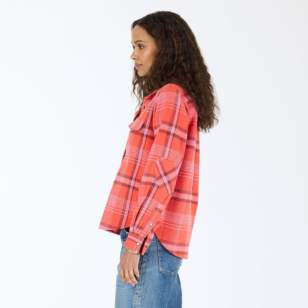 Kerri Rosenthal Pia Western Flannel Plaid Shirt Top