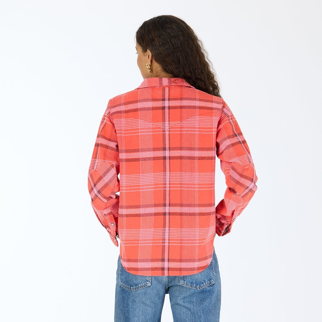 Kerri Rosenthal Pia Western Flannel Plaid Shirt Top