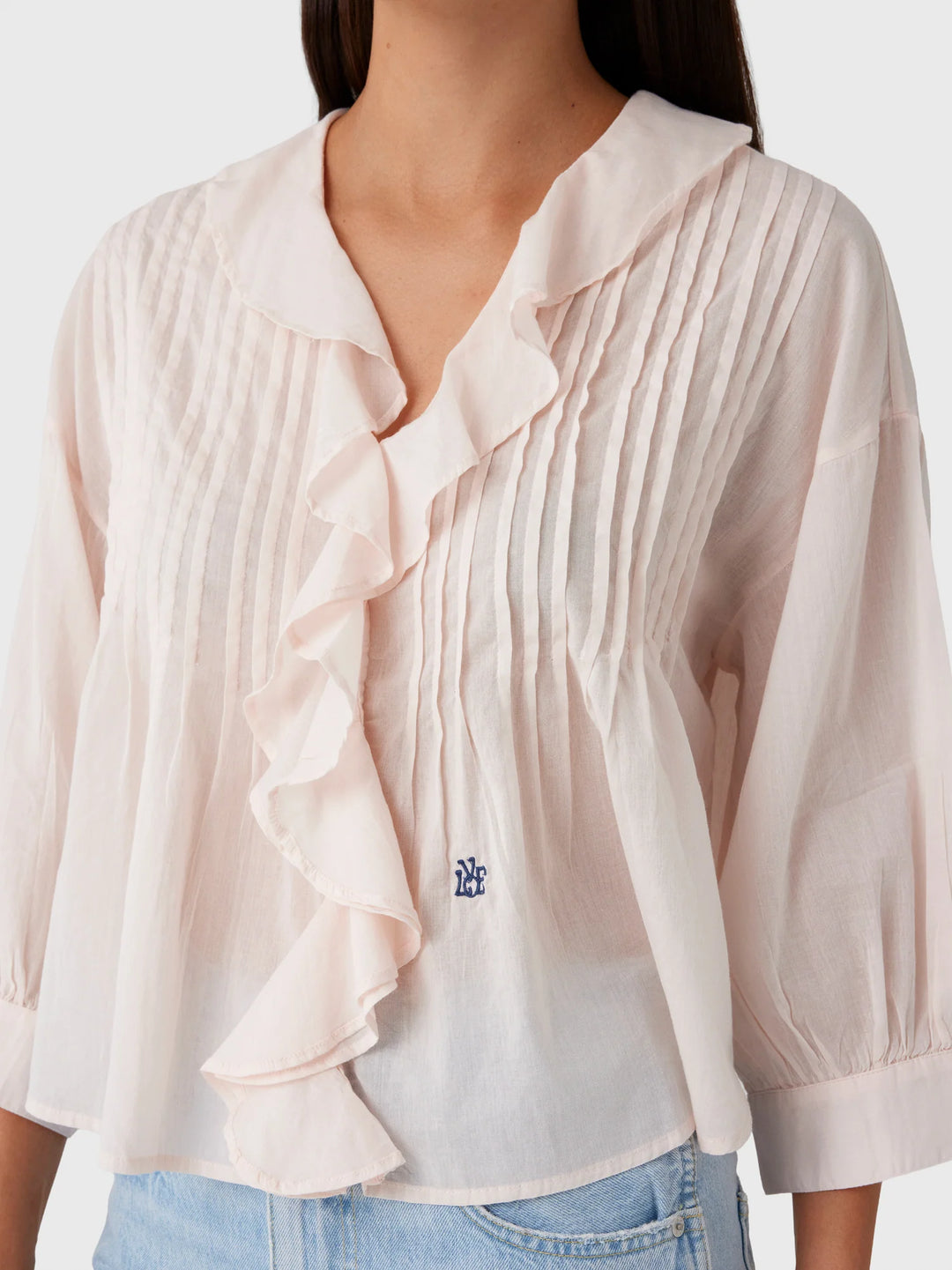 Kerri Rosenthal Rosen Ruffle Blouse Top
