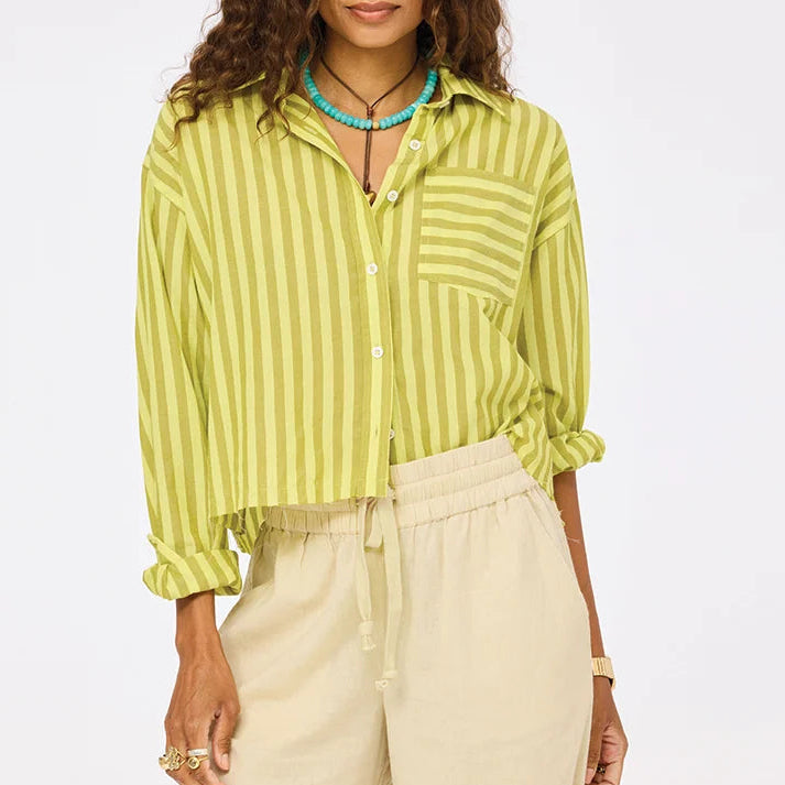 Kerri Rosenthal Tia Faded Stripe Shirt
