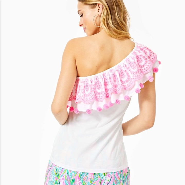 Lilly Pulitzer Idara One-Shoulder Blouse Top