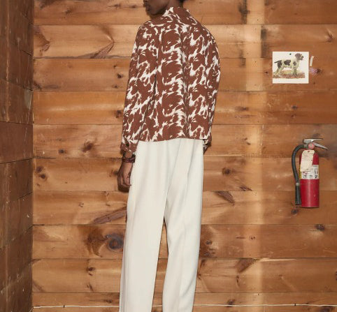 Bode Flannel Cow Print Long Sleeve Men's Buttondown Shirt