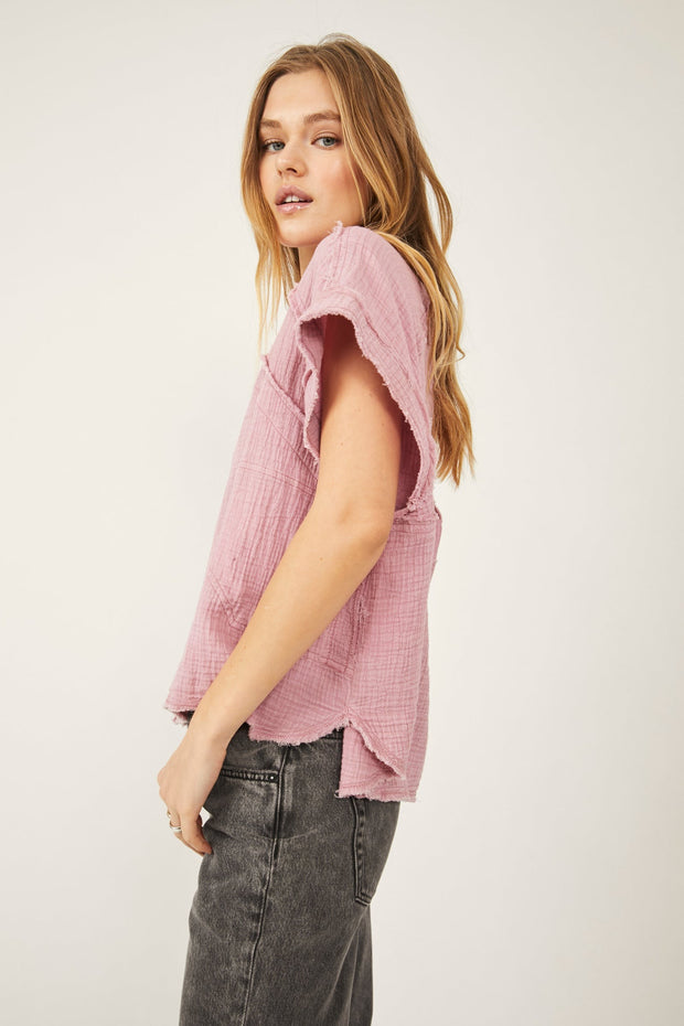 Free People We The Free Dreamy Days Buttondown Blouse Top