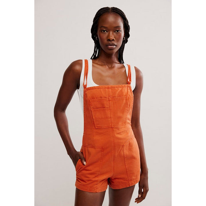Free people Tough Love Shortalls Denim Romper