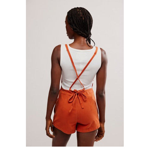 Free people Tough Love Shortalls Denim Romper