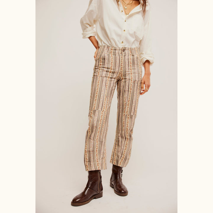 Free People We The Free Super Sonic Stripe Print Utility Pants