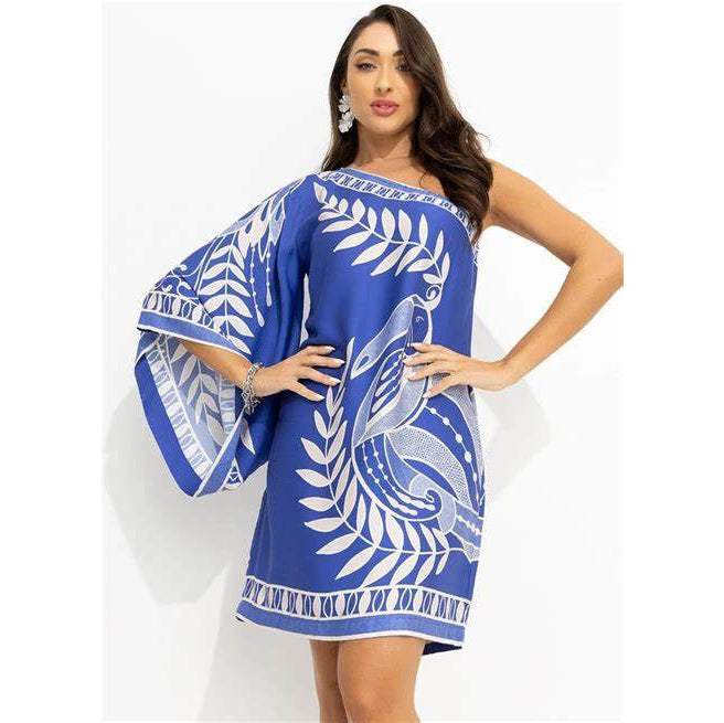 Farm Rio Anthropologie One Shoulder Lace Mini Dress