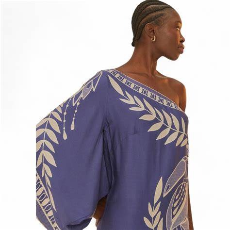 Farm Rio Anthropologie One Shoulder Lace Mini Dress