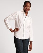 Frances Valentine Perfect White Button-Down Shirt Top