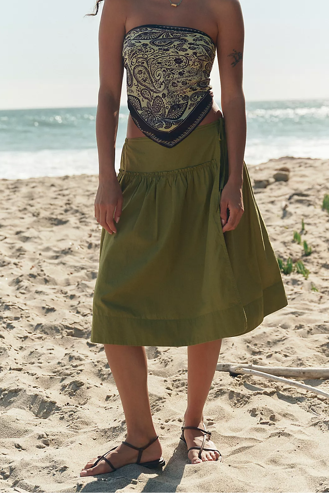 Free People Free-Est Effortless Temptation Midi Skirt