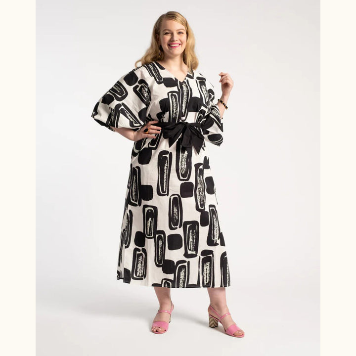 Frances Valentine Rosa Caftan Flintstone Printed Midi Dress