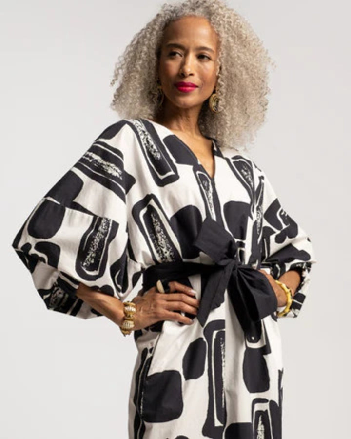 Frances Valentine Rosa Caftan Flintstone Printed Midi Dress