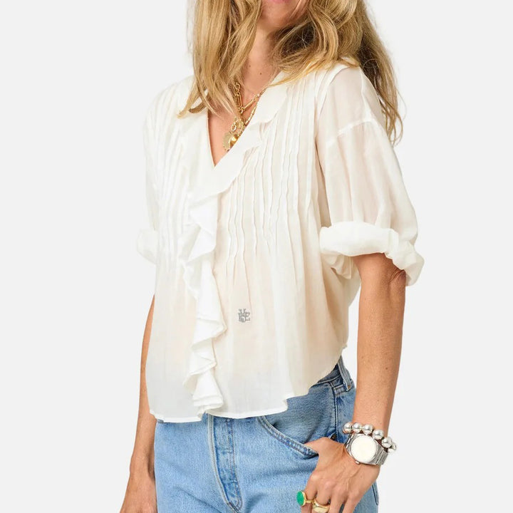 Kerri Rosenthal Rosen Ruffle Blouse Top