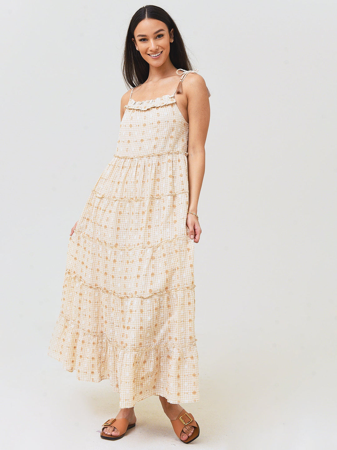 Saylor Anthropologie Bennett Daisy Dobby Maxi Midi Dress