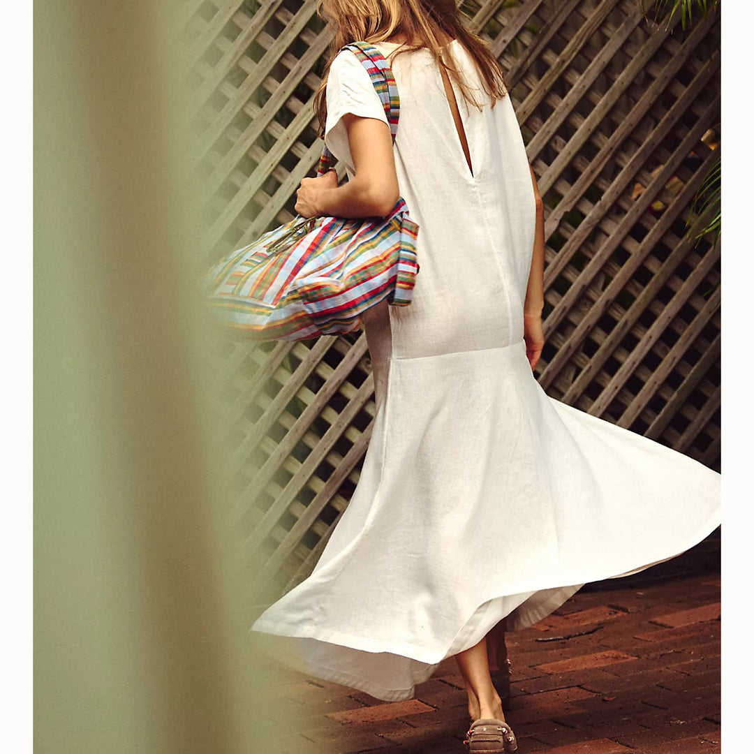 Free People Free-Est Sandshell Linen Tierney Maxi Dress